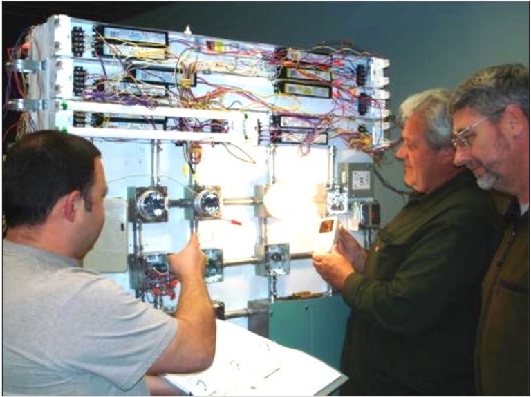 This was a 50-hour class. Half-day modules addressed topics such as occupancy sensors, photosensors, low- voltage relay systems and more. After a 1-hour lecture, students worked on exercises under the guide of the instructors. Exercise boards had lots of equipment which allowed students to get real-world experience wiring and commissioning various lighting control devices.