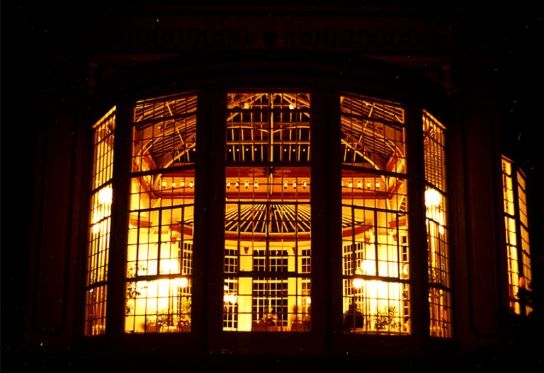 Since most of the surfaces in this “building” are glass, that means there are very few diffuse reflective surfaces off of which to bounce light. That was a particularly challenging aspect of this lighting design project. It prompted the addition of the “decorative” lighting elements which didn’t rely on “reflected” light to make an impact in the space at night.